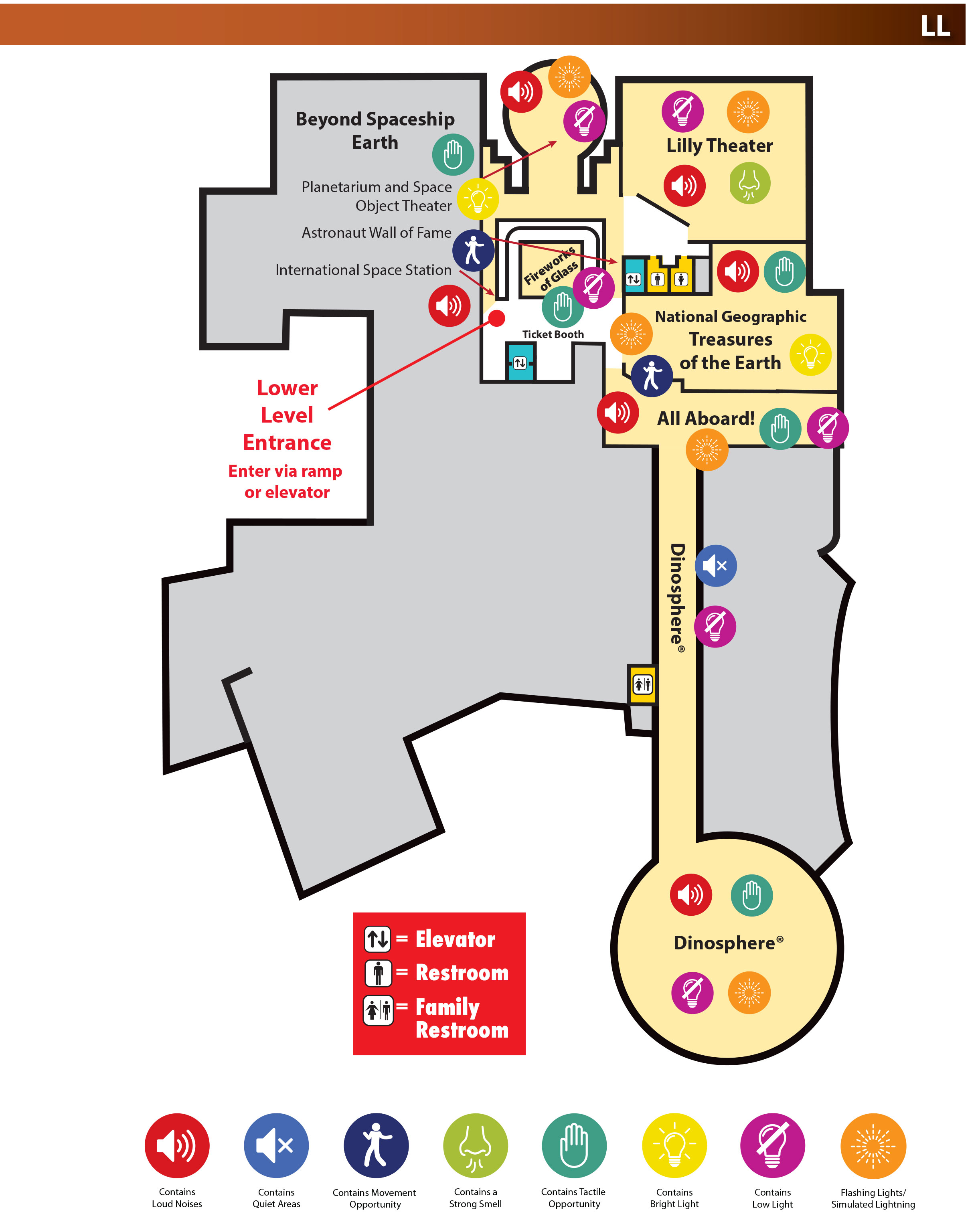 Map of Lower Level of The Children's Museum.